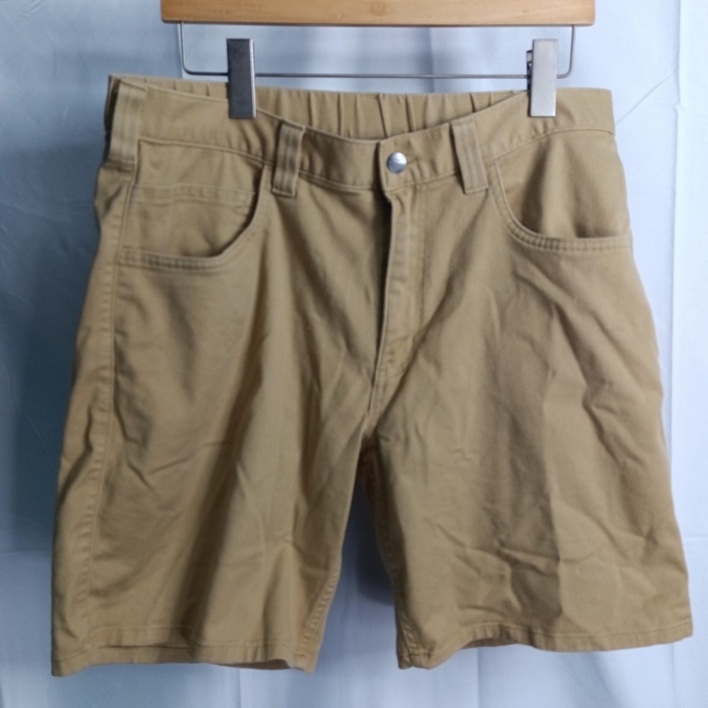 Carhartt Mens Relaxed Fit Shorts 34 Tan Khaki Elastic Waist BS6280-M